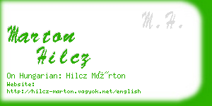 marton hilcz business card